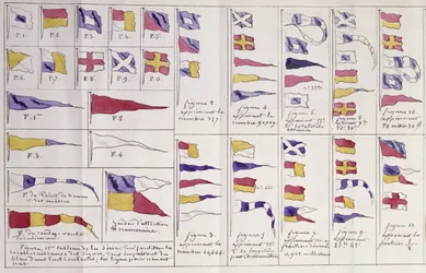 Drapeaux utilisés en mer pour la communication, c.1900