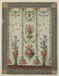 Fleurs et panier suspendu