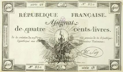 Billet de quatre cents livres, 21 septembre 1792