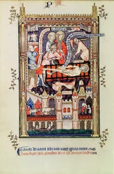 Saint Denis torturé sur le chevalet, de la Vie de Saint Denis, 1317