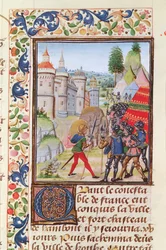 Fr 2643 f.410 Le Siège de Brest en 1373, de la Chronique de Froissart