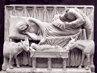 Fragment du jubé représentant la Nativité, de la crypte