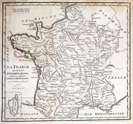 La France divisée en 83 départements conformément aux décrets de l