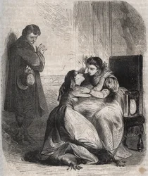Françoise de Montmorency-Fosseux demande pardon à la reine Marguerite de Valois. Elle est la maîtresse du roi Henri IV et donne naissance à leur enfant