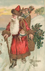 Carte de Noël française (lithographie couleur)