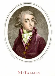 Révolution française : Portrait de Jean Lambert (Jean-Lambert) Tallian (1767-1820) révolutionnaire français. Gravure du XVIIIe siècle. Collection privée