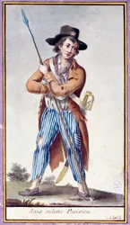 Une sansculotte parisienne avec une arme