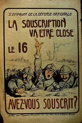 Affiche française pour les emprunts de guerre de la Première Guerre mondiale, 1914-18