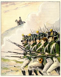 Soldats français pendant la bataille de Waterloo