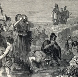 Gédéon appelé par Dieu pour vaincre les Madianites choisit ses soldats parmi ceux qui boivent en portant l