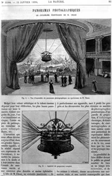 Vue générale du Cyclorama électrique Chase, tirée de La Nature, 1896