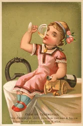 Fille buvant du champagne