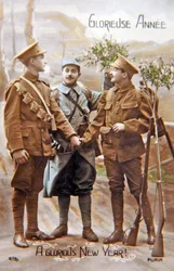 Glorieuse Année - carte postale posée de la Première Guerre mondiale