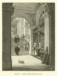 Grand escalier latéral en 1825