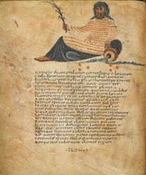 Illustration de la constellation Eridanus et texte, c.820-40