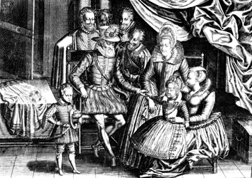 Henri IV (1553-1610) Roi de France avec sa famille et ses conseillers