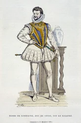 Henri de Lorraine, Duc de Guise, dit le Balafré (1550 - 1588) - dans « France et les Français à travers les siècles » par Augustin