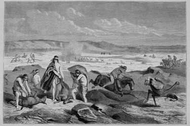 Chasse au guanaco (lama sauvage) et nandou (ou autruche patagonienne) en Argentine - dans "Tour du Monde", 2e semaine 1861