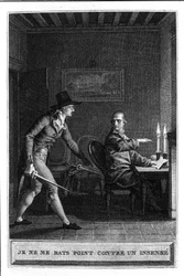 Je ne combats pas comme un insensé Illustration de "Julie ou La Nouvelle Héloïse" par Jean Jacques Rousseau (1712-1788) 1780