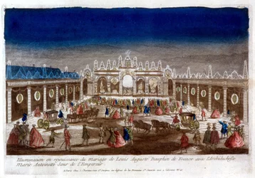 Illumination célébrant le mariage de Louis Auguste, dauphin de France (Louis XVI), avec l