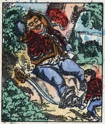 Illustration du conte « Le Petit Poucet » de Charles Perrault. Gravure sur bois d