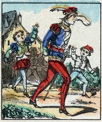 Illustration du conte « Les Aventures de Grand Flandrin » Gravure sur bois d
