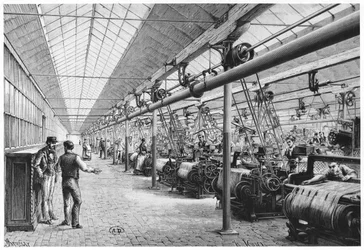 Tissage industriel à Bagatelle, 1884