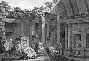 Intérieur du Temple de Diane, Nîmes, des Antiquités de la France : Vol I, Monuments de Nîmes