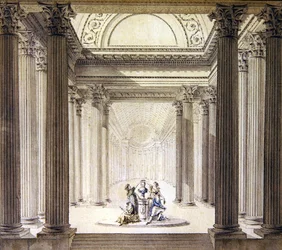 Intérieur du Temple de la Vertu, vers 1770
