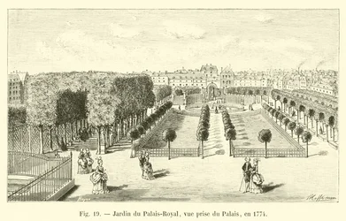 Jardin du Palais-Royal, vue prise du Palais, en 1774