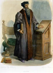 Jean Calvin (Jean Cauvin, réformateur et écrivain français (1509-1564) - dans « Le Plutarque français », Ed. Mennechet