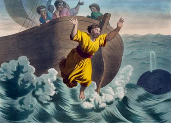 Jonas jeté à la mer, illustration du catéchisme L