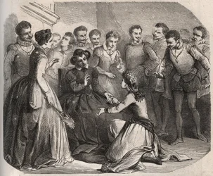 Julita Guagnini demande à la reine Catherine de Médicis de la prendre à son service. Elle devient la maîtresse de Louis de Bussy d