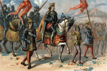 Le roi de France Charles VIII (1470-1498) entra à Naples, Italie, le 22 février