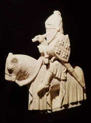 Chevalier en armure sur son cheval