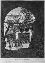 École coranique dans le bazar des cordonniers, extrait de La Terre Sainte de Victor Guérin, 1884