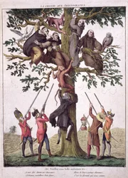 La Chasse aux Aristocrates, caricature anti-royaliste, c.1792