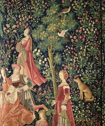 La Vie Seigneuriale : Jeunes femmes et un renard, vers 1500