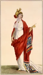 Robe de soirée style grec pour dames, 1789