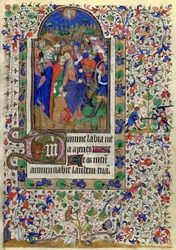 Lat. 1156, fol. 133 : Le Baiser de Judas, tiré des Heures de Marguerite d