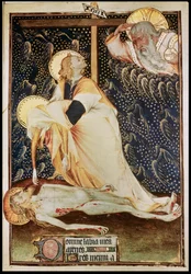 Lat 9471 f.135 La déposition du Christ, réalisée pour Yolande, veuve de Louis II d