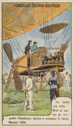 Lancement du dirigeable militaire français La République, remplacement du Patrie perdu, Moisson, France