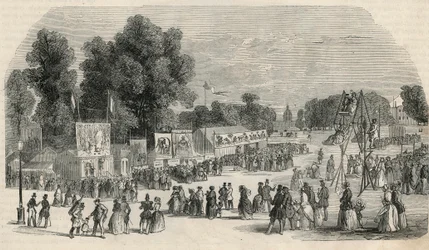 Le Carré Marigny en juin 1848 à Paris - Gravure dans « Tableau-de-Paris » par Edmond Texier 1852