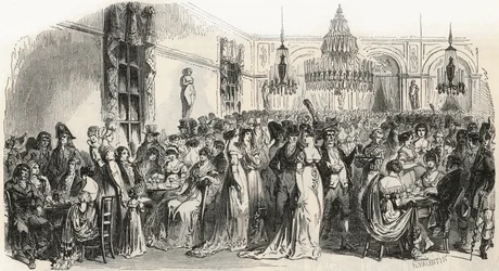 Le Grand Salon du café Frascati à Paris au XIXe siècle - Gravure dans « Tableau-de-Paris » par Edmond Texier 1852