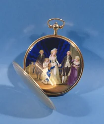 Médaillon avec émail de Louis XVI, Marie-Antoinette et famille