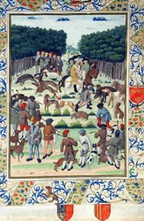 Louis Malet (1441-1516) Seigneur de Graville, chassant le sanglier, du Terrier de Marcoussis, après 1493