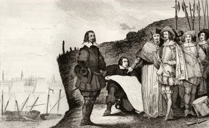 Louis XIII (1602-43) au siège de La Rochelle en octobre 1628, de 