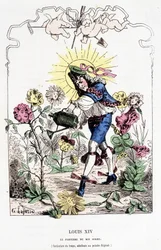 Louis XIV déguisé en jardinier - dans "Histoire de France Tintamarresque" de Touchatout