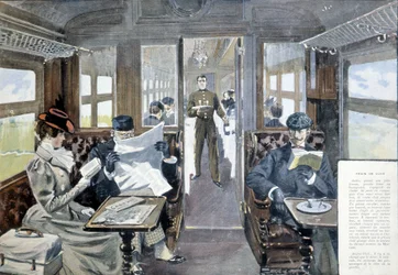 Wagon-restaurant de luxe, fin du XIXe siècle