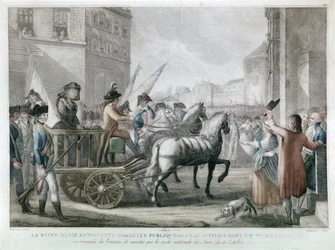 Marie-Antoinette conduite à la guillotine, le 16 octobre